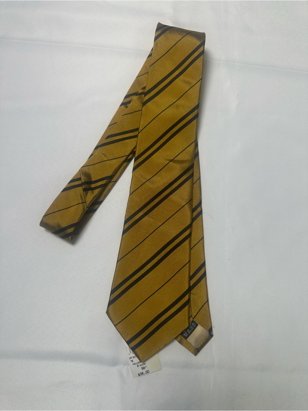 Harry Potter Hufflepuff Gold and Black Diagonal Stripe Men's Tie